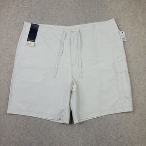 Nautica Explorer Shorts Reactor Pull On Drawstring Mens‎ 2XL Beige Stretch NEW
